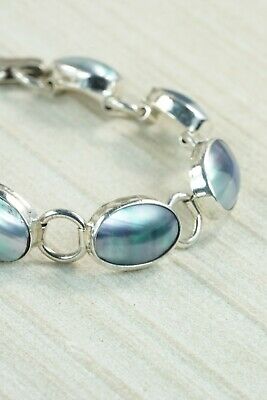 Navajo Abalone Shell and Sterling Silver Link Bracelet - Native American