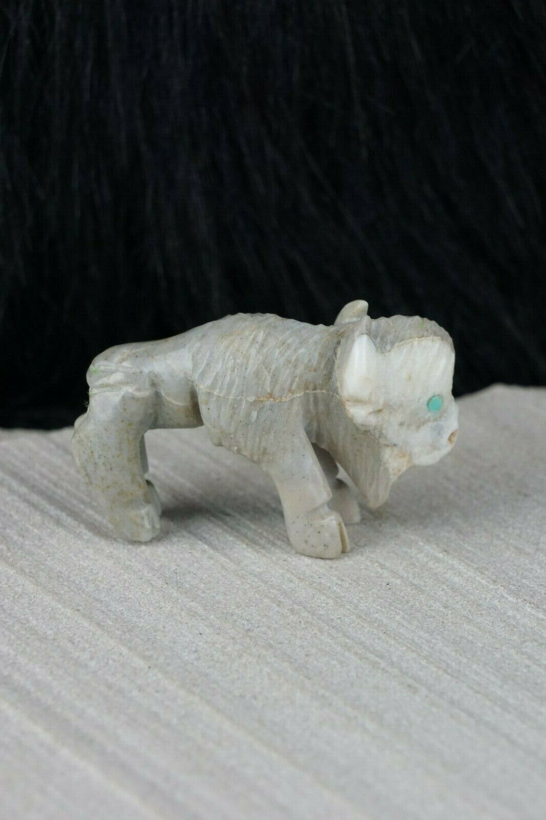 Buffalo Zuni Fetish Carving - Jonas Hastito - High Lonesome Trading