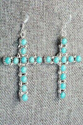 Turquoise and Sterling Silver Earrings - Roberta Begay - High Lonesome Trading