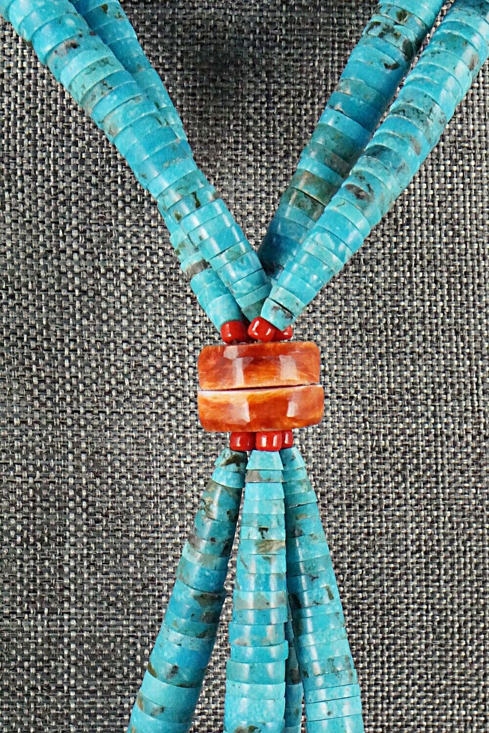 Turquoise & Spiny Oyster Necklace - Lupe Lovato