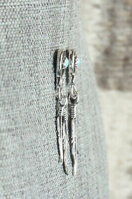 Turquoise & Sterling Silver Earrings - Lee Shorty