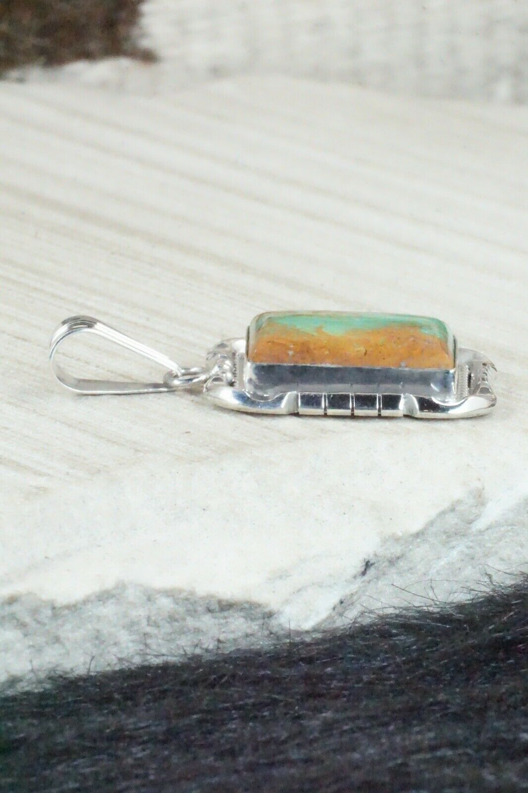 Turquoise & Sterling Silver Pendant - Samuel Yellowhair