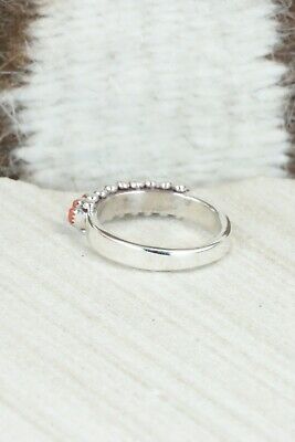 Coral & Sterling Silver Ring - Irma Unkestine - Size 6.25