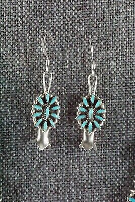 Zuni Turquoise & Sterling Silver Squash Blossom Set - Lorena Peina