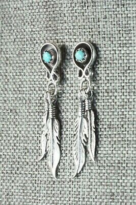 Turquoise & Sterling Silver Earrings - Lee Shorty