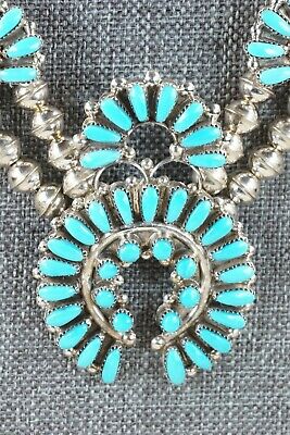 Zuni Turquoise & Sterling Silver Squash Blossom Set - Vie Bobelu