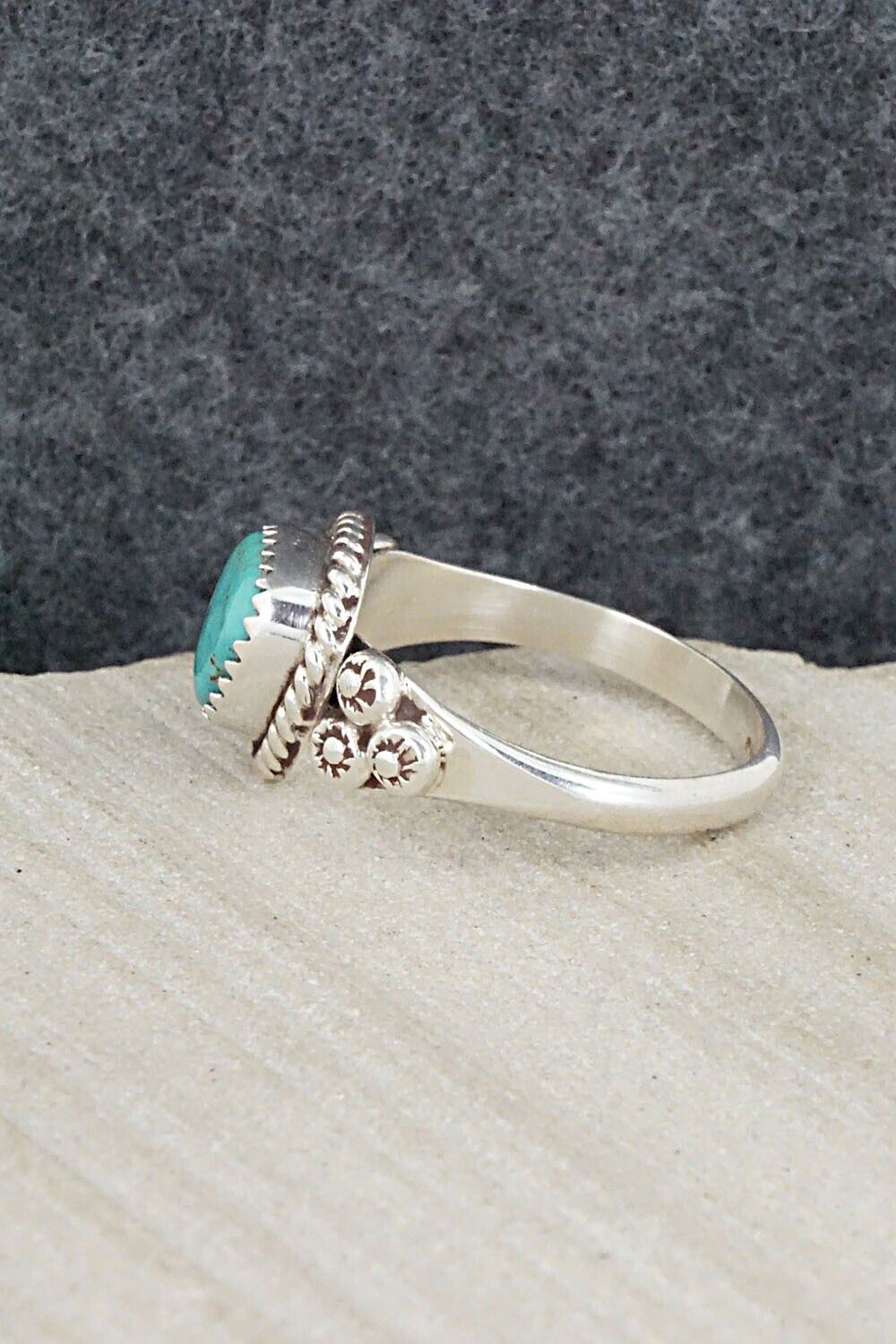 Turquoise & Sterling Silver Ring - Freda Martinez - Size 10.25