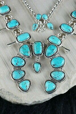 Navajo Turquoise & Sterling Silver Squash Blossom - Mary Ann Spencer - High Lonesome Trading