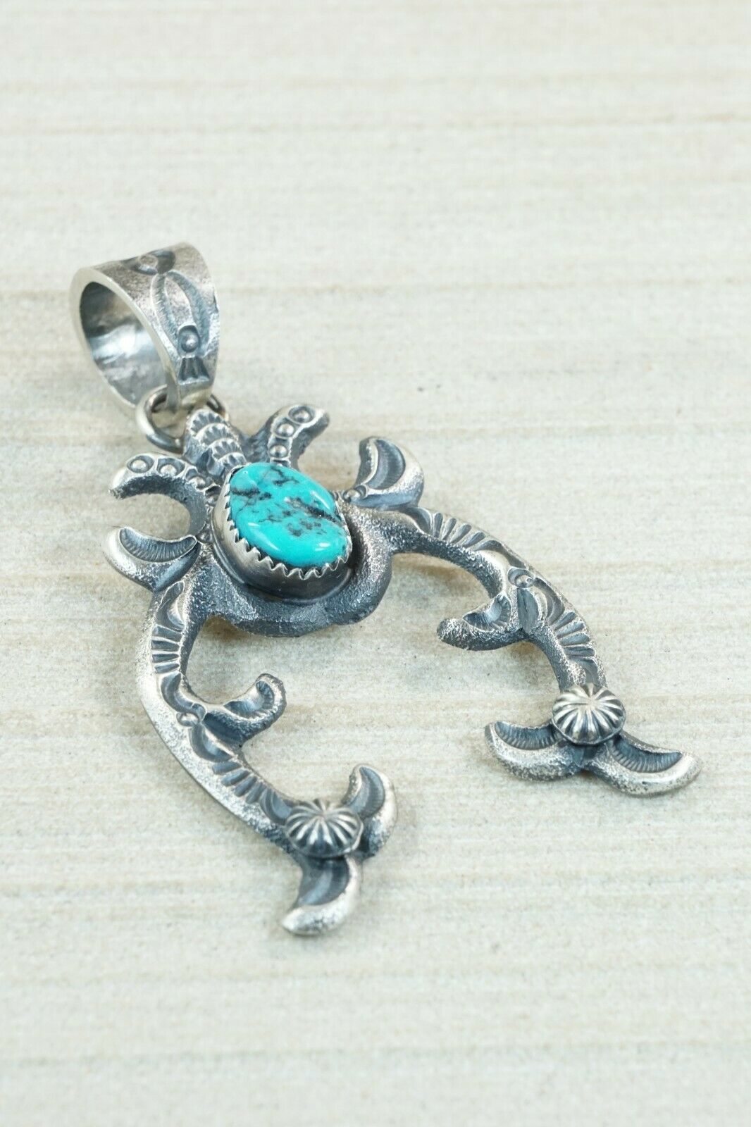 Navajo Turquoise and Sterling Silver Pendant - Kevin Billah