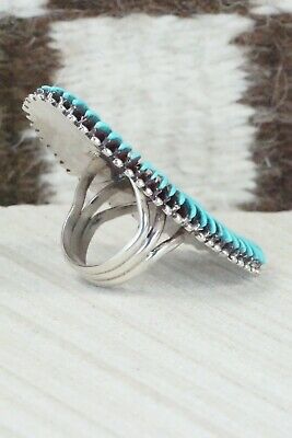 Turquoise & Sterling Silver Ring - Edmund Cooeyate - Size 7.25