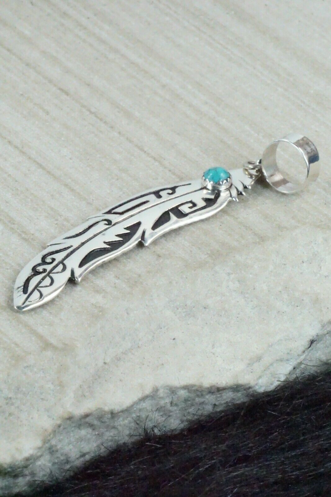 Turquoise & Sterling Silver Pendant - Richard Singer