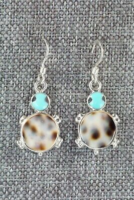 Turquoise, Shell & Sterling Silver Earrings - Kathryn Qualo