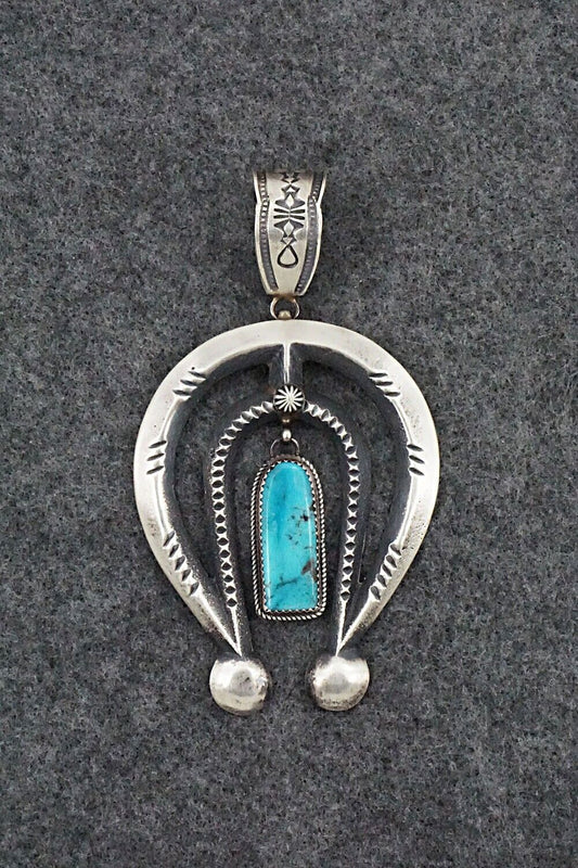 Turquoise and Sterling Silver Pendant - Martha Cayatineto