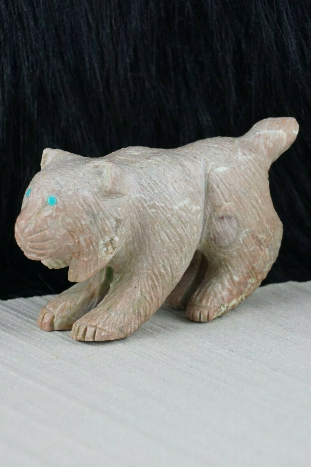 Bobcat Zuni Fetish Carving - Jonas Hastito - High Lonesome Trading