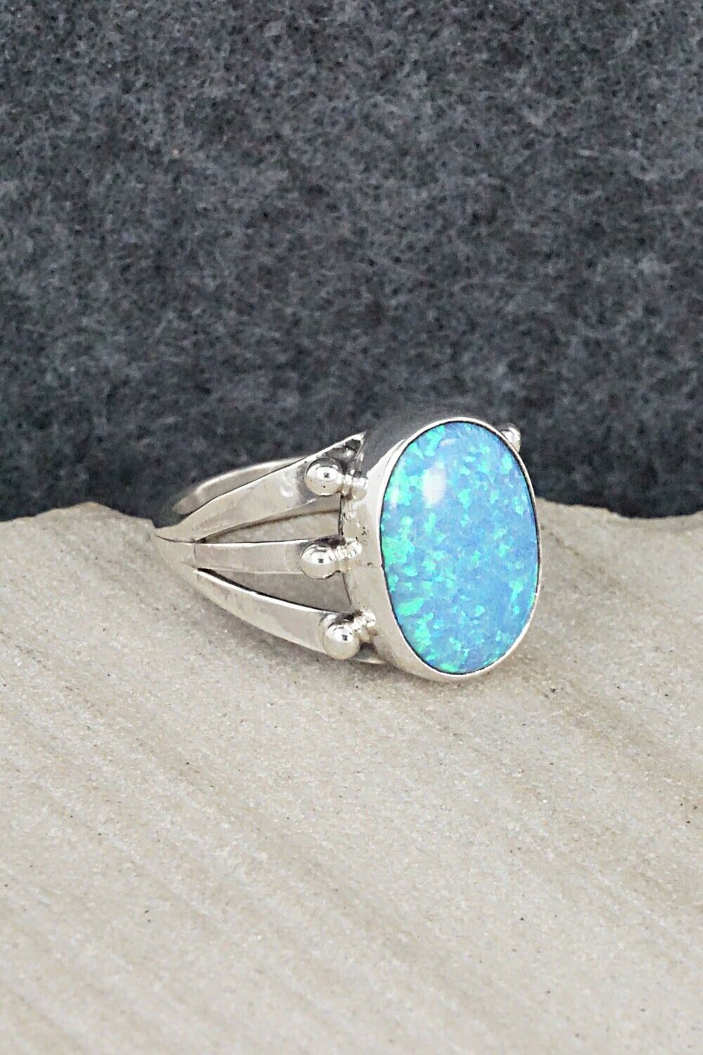Opalite & Sterling Silver Ring - Tom Dinetso - Size 7