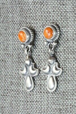 Spiny Oyster & Sterling Silver Earrings - Adelarae Yazzie