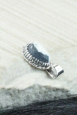 White Buffalo & Sterling Silver Pendant - Alvin Joe