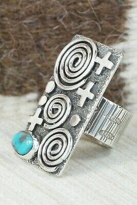 Turquoise & Sterling Silver Ring - Alex Sanchez - Size 7