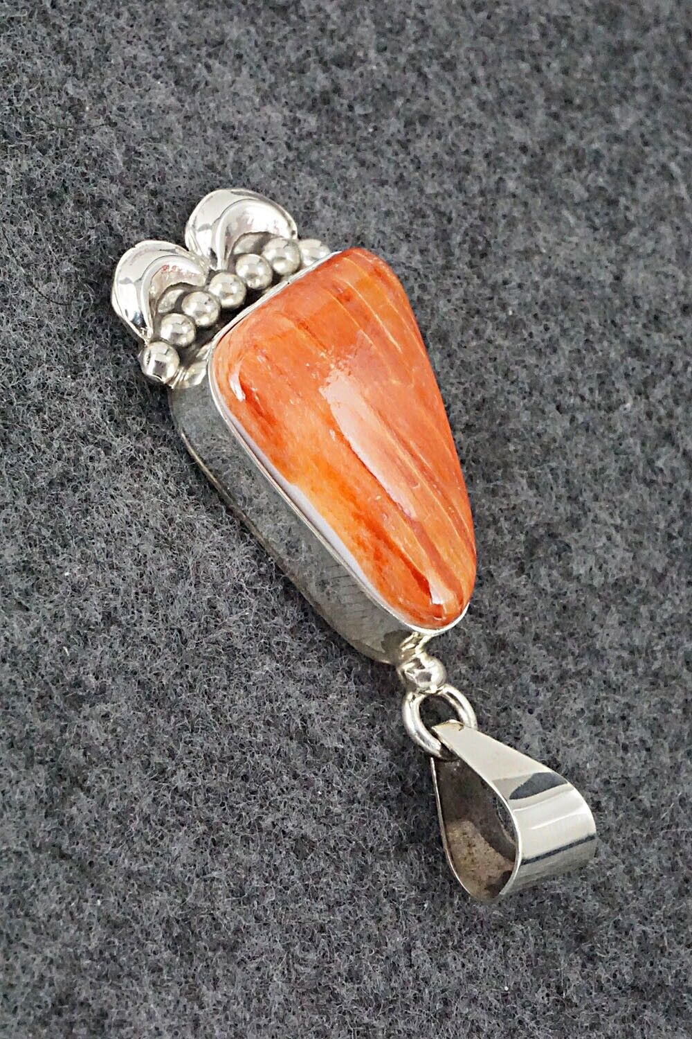 Spiny Oyster and Sterling Silver Pendant - Juanita Long