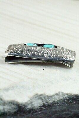 Turquoise & Sterling Silver Money Clip - Shirley Skeets - High Lonesome Trading