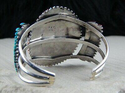 Zuni Coral, Turquoise & Sterling Silver Bracelet - Ed Cooyate - High Lonesome Trading
