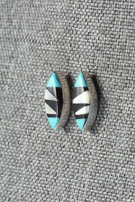 Multi Stone Inlay & Sterling Silver Earrings - Monica Johnson