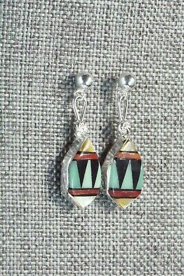 Multi Stone Inlay & Sterling Silver Earrings - Ola Eriacho