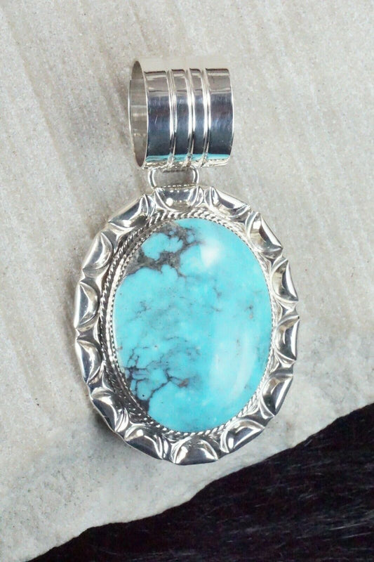 Turquoise & Sterling Silver Pendant - Gregg Yazzie