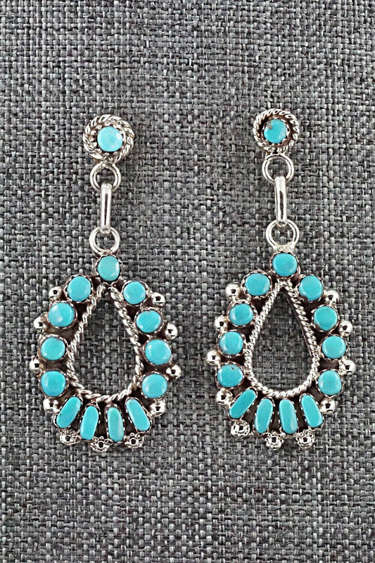 Turquoise & Sterling Silver Earrings - Vangie Tsabetsaye