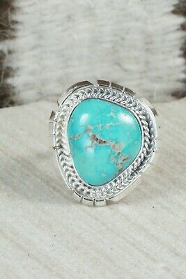 Turquoise & Sterling Silver Ring - Samuel Yellowhair - Size 7.5