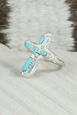 Turquoise & Sterling Silver Ring - Cecilia Iule - Size 7.75
