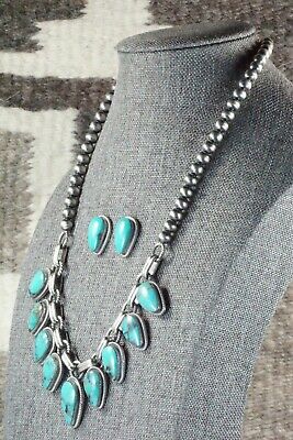 Turquoise & Sterling Silver Necklace and Earrings - Bobby Platero