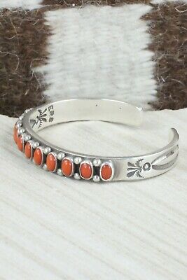 Coral and Sterling Silver Bracelet - Ernest Begay