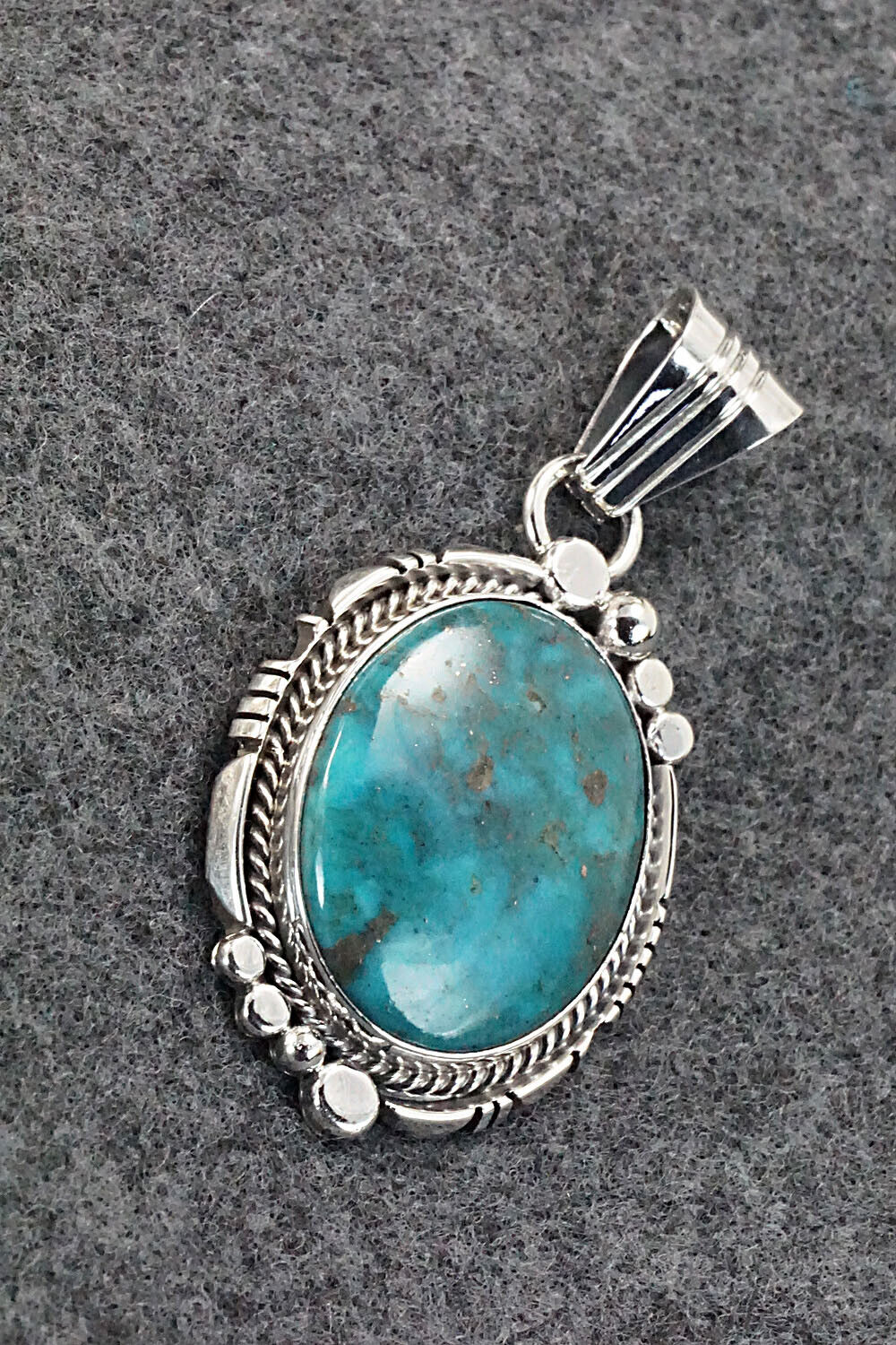 Turquoise & Sterling Silver Pendant - Marita Benally