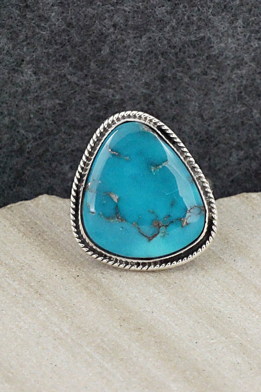 Turquoise & Sterling Silver Ring - Alice Rose Saunders - Size 8