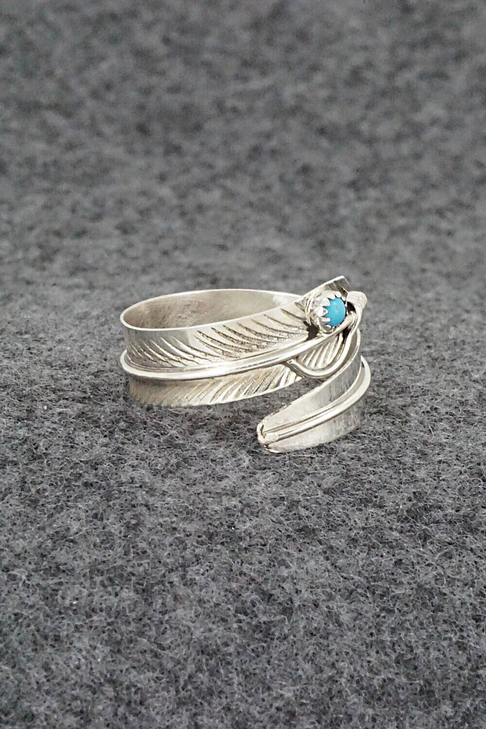 Turquoise & Sterling Silver Ring - Aaron Davis - Size 8 Adj.