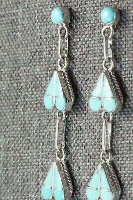 Turquoise & Sterling Silver Earrings - Velda Nastacio