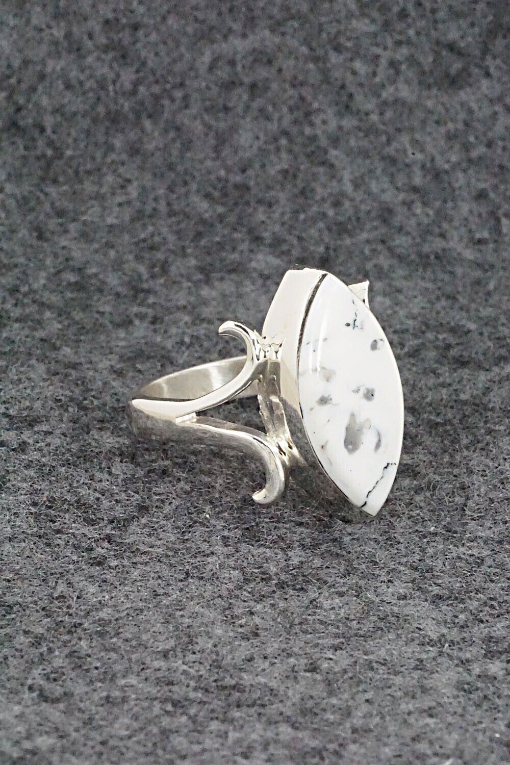 White Buffalo & Sterling Silver Ring - Larry Castillo - Size 6.75