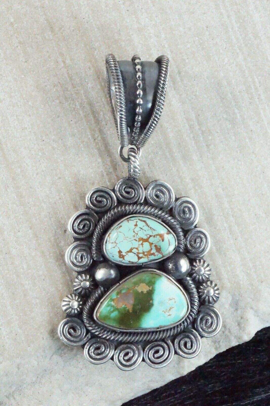 Turquoise & Sterling Silver Pendant - Jess Martinez