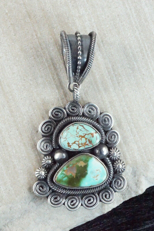 Turquoise & Sterling Silver Pendant - Jess Martinez