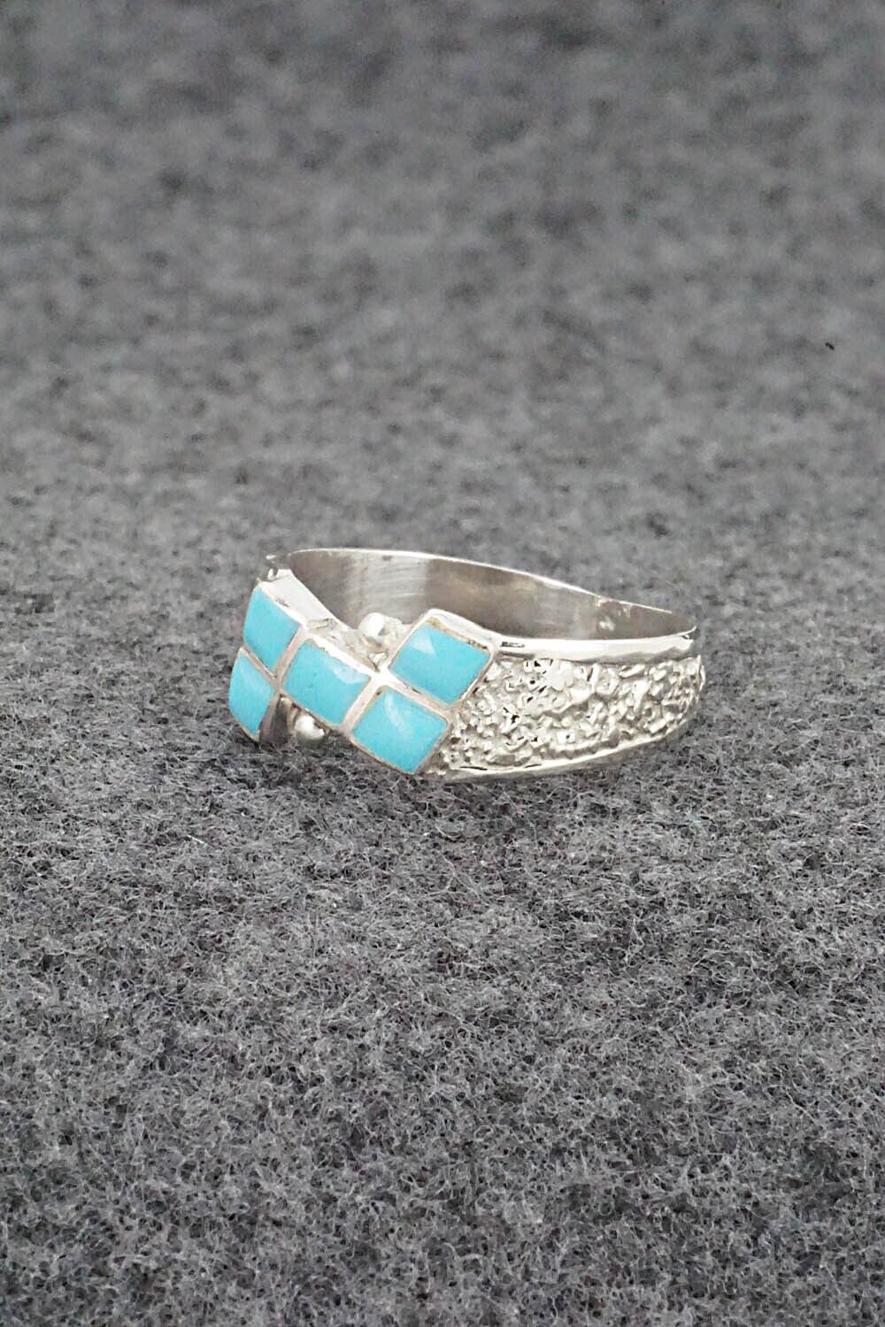 Turquoise & Sterling Silver Ring - Bonnie Quam - Size 8.5