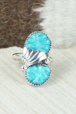 Turquoise & Sterling Silver Ring - Lyolita Tsattie - Size 7.25
