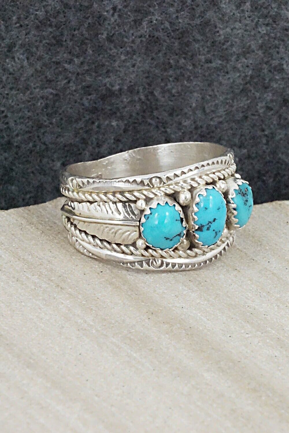 Turquoise and Sterling Silver Ring - Betty Begay - Size 12.5