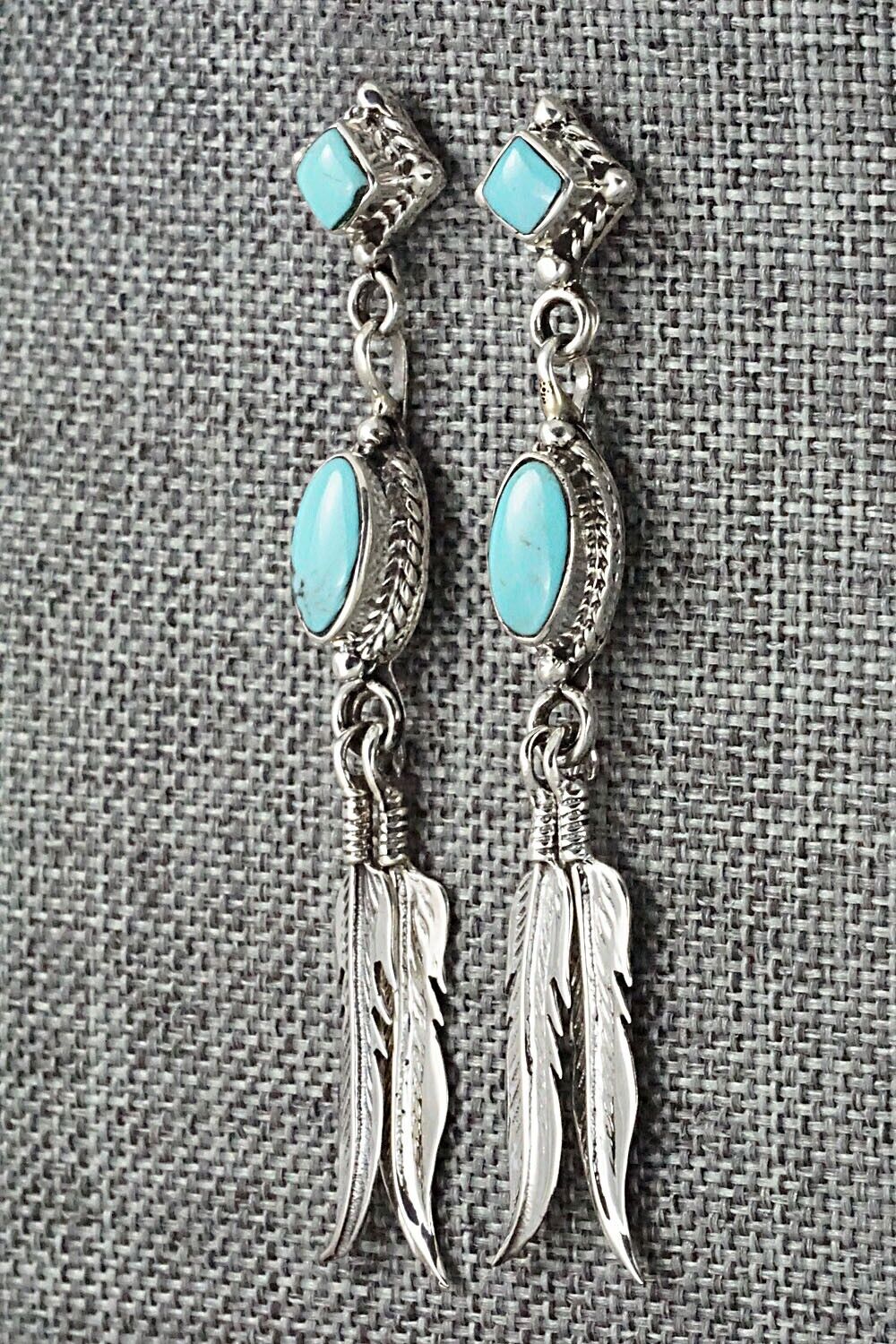 Turquoise & Sterling Silver Earrings - Shania Henio