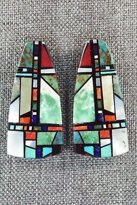 Multi Stone Inlay & Sterling Silver Earrings - Chris T. Nieto