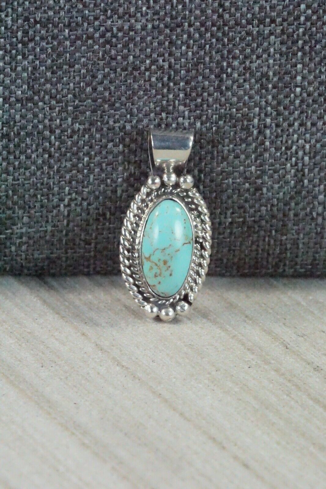 Turquoise & Sterling Silver Pendant - Jan Mariano