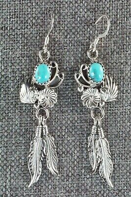 Turquoise & Sterling Silver Earrings - Lee Shorty