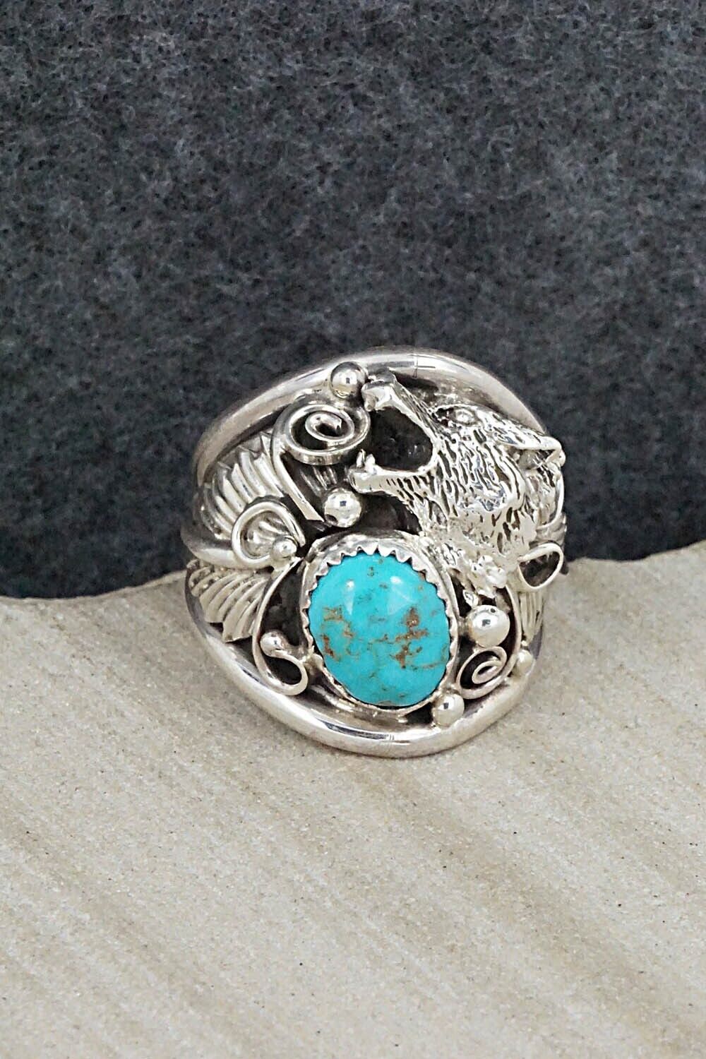 Turquoise & Sterling Silver Ring - Jeannette Saunders - Size 10.75