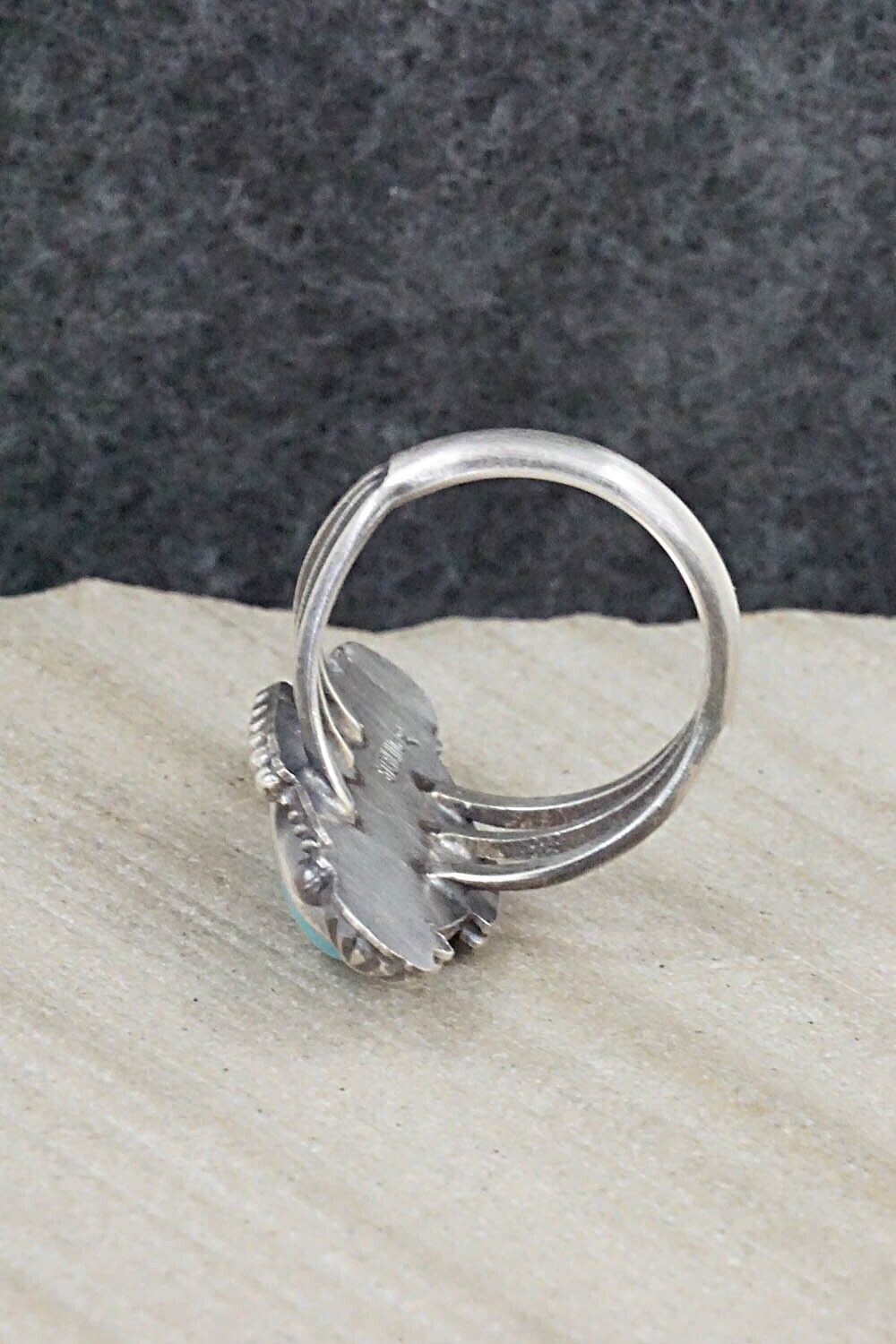 Turquoise & Sterling Silver Ring - Samuel Yellowhair - Size 5.75