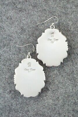 White Buffalo & Sterling Silver Earrings - Irvin Tsosie